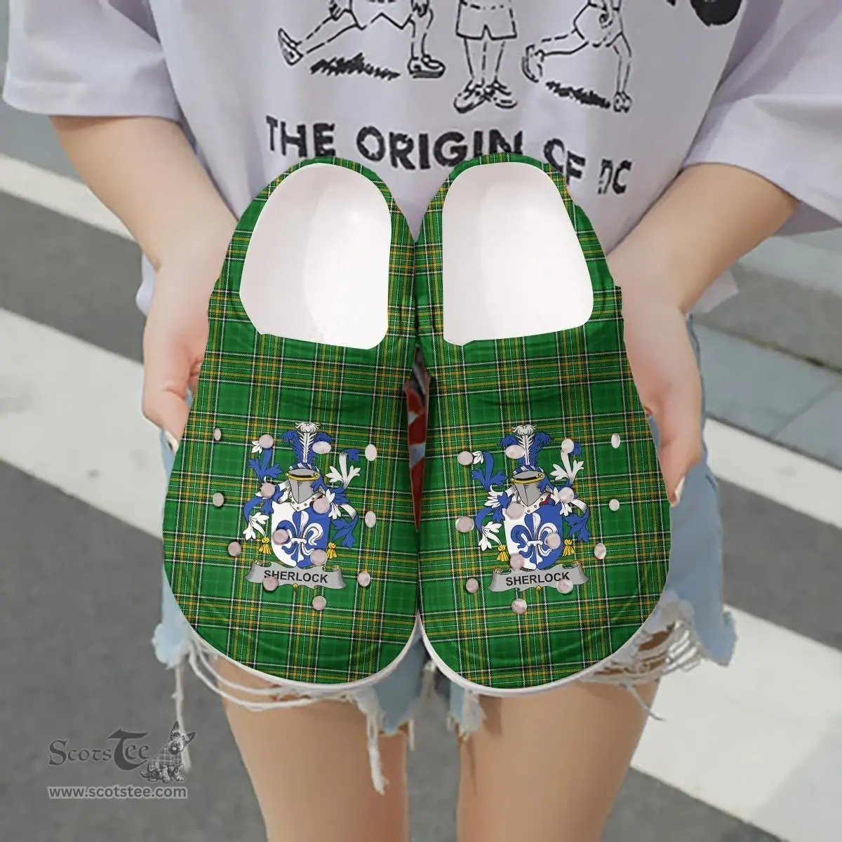 Irish Sherlock Coat of Arms Family Crest Ireland Clogs Irish National Tartan Irish County Clogs