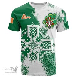 Irish Barran Coat of Arms Irish Family Crest T Shirt Irish Celtic Cross T Shirt