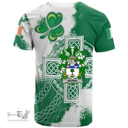 Irish Beirne or O Beirne Coat of Arms Irish Family Crest T Shirt Irish Celtic Cross T Shirt