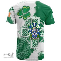 Irish Archdall Coat of Arms Irish Family Crest T Shirt Irish Celtic Cross T Shirt