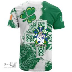 Irish Auchmuty Coat of Arms Irish Family Crest T Shirt Irish Celtic Cross T Shirt