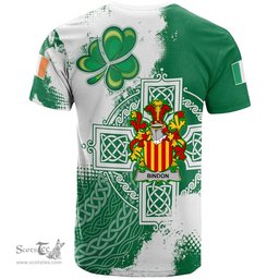 Irish Bindon Coat of Arms Irish Family Crest T Shirt Irish Celtic Cross T Shirt