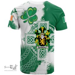 Irish Bramhall Coat of Arms Irish Family Crest T Shirt Irish Celtic Cross T Shirt