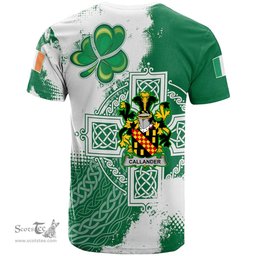 Irish Callander Coat of Arms Irish Family Crest T Shirt Irish Celtic Cross T Shirt