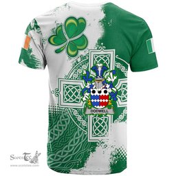 Irish Dodwell Coat of Arms Irish Family Crest T Shirt Irish Celtic Cross T Shirt