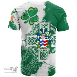 Irish Elliott Coat of Arms Irish Family Crest T Shirt Irish Celtic Cross T Shirt