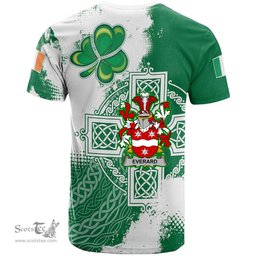 Irish Everard Coat of Arms Irish Family Crest T Shirt Irish Celtic Cross T Shirt