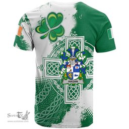 Irish Hagan or O Hagan Coat of Arms Irish Family Crest T Shirt Irish Celtic Cross T Shirt