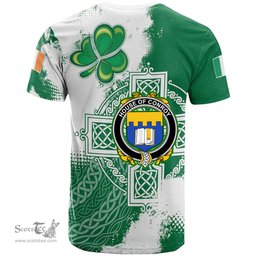 Irish House of CONROY O MULCONRY Coat of Arms Irish Family Crest T Shirt Irish Celtic Cross T Shirt