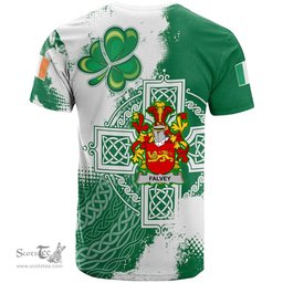 Irish Falvey or O Falvey Coat of Arms Irish Family Crest T Shirt Irish Celtic Cross T Shirt