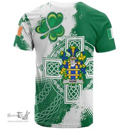 Irish Hone or O Hone Coat of Arms Irish Family Crest T Shirt Irish Celtic Cross T Shirt