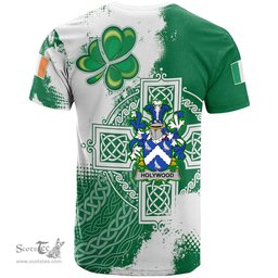 Irish Holywood Coat of Arms Irish Family Crest T Shirt Irish Celtic Cross T Shirt