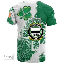 Irish House of JORDAN Coat of Arms Irish Family Crest T Shirt Irish Celtic Cross T Shirt