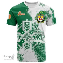 Irish House of O BOLAND Coat of Arms Irish Family Crest T Shirt Irish Celtic Cross T Shirt
