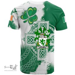 Irish Holmes Coat of Arms Irish Family Crest T Shirt Irish Celtic Cross T Shirt