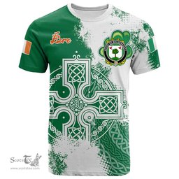 Irish House of MACGERAGHTY Coat of Arms Irish Family Crest T Shirt Irish Celtic Cross T Shirt