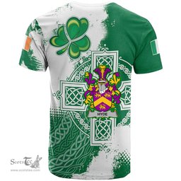 Irish Hyde Coat of Arms Irish Family Crest T Shirt Irish Celtic Cross T Shirt