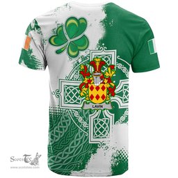 Irish Lavin or O Lavin Coat of Arms Irish Family Crest T Shirt Irish Celtic Cross T Shirt