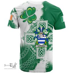 Irish Peppard Coat of Arms Irish Family Crest T Shirt Irish Celtic Cross T Shirt