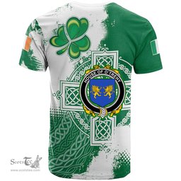Irish House of O TREHY Troy Coat of Arms Irish Family Crest T Shirt Irish Celtic Cross T Shirt