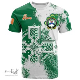 Irish House of O LONERGAN Coat of Arms Irish Family Crest T Shirt Irish Celtic Cross T Shirt