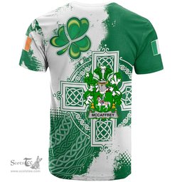 Irish McCaffrey Coat of Arms Irish Family Crest T Shirt Irish Celtic Cross T Shirt