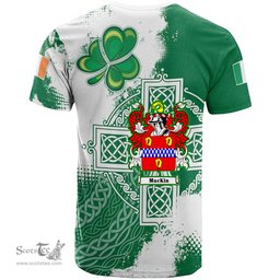 Irish Mackin Coat of Arms Irish Family Crest T Shirt Irish Celtic Cross T Shirt