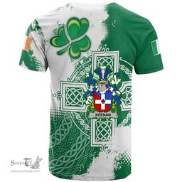 Irish Keenan or O Kinahan Coat of Arms Irish Family Crest T Shirt Irish Celtic Cross T Shirt