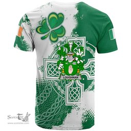 Irish Loughnan or O Loughnan Coat of Arms Irish Family Crest T Shirt Irish Celtic Cross T Shirt