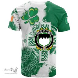 Irish House of POWER Coat of Arms Irish Family Crest T Shirt Irish Celtic Cross T Shirt