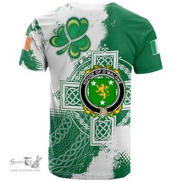 Irish House of O MALONE Coat of Arms Irish Family Crest T Shirt Irish Celtic Cross T Shirt