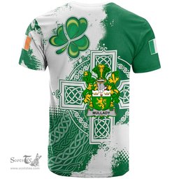 Irish Mullady or O Mullady Coat of Arms Irish Family Crest T Shirt Irish Celtic Cross T Shirt