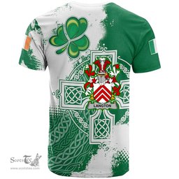 Irish Langton Coat of Arms Irish Family Crest T Shirt Irish Celtic Cross T Shirt