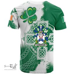 Irish Lonergan or O Lonergan Coat of Arms Irish Family Crest T Shirt Irish Celtic Cross T Shirt