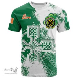 Irish House of PURCELL Coat of Arms Irish Family Crest T Shirt Irish Celtic Cross T Shirt