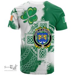 Irish House of O MEAGHER Coat of Arms Irish Family Crest T Shirt Irish Celtic Cross T Shirt