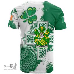 Irish Pearse Coat of Arms Irish Family Crest T Shirt Irish Celtic Cross T Shirt