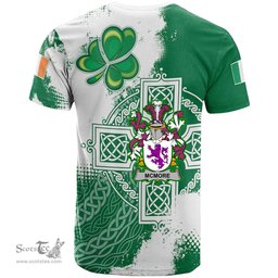 Irish McMore or More Coat of Arms Irish Family Crest T Shirt Irish Celtic Cross T Shirt