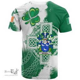 Irish Magill Coat of Arms Irish Family Crest T Shirt Irish Celtic Cross T Shirt