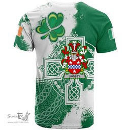 Irish Lindsey Coat of Arms Irish Family Crest T Shirt Irish Celtic Cross T Shirt