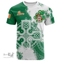 Irish Joyce Coat of Arms Irish Family Crest T Shirt Irish Celtic Cross T Shirt