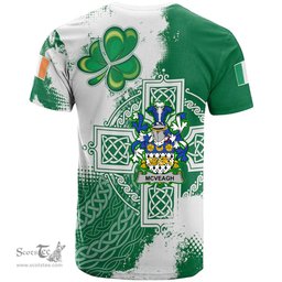 Irish McVeagh or McFingah Coat of Arms Irish Family Crest T Shirt Irish Celtic Cross T Shirt