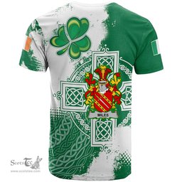 Irish Miles or Moyles Coat of Arms Irish Family Crest T Shirt Irish Celtic Cross T Shirt