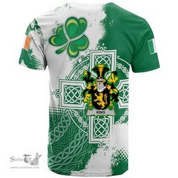 Irish King Coat of Arms Irish Family Crest T Shirt Irish Celtic Cross T Shirt