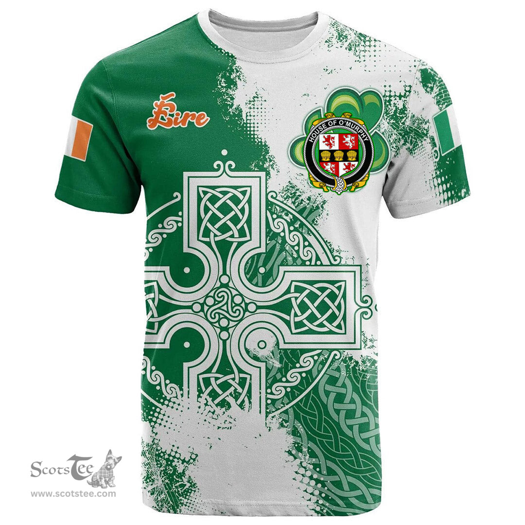 Irish House of O MURPHY Muskerry Coat of Arms Irish Family Crest T Shirt Irish Celtic Cross T Shirt