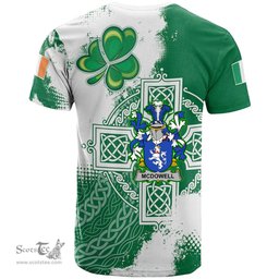 Irish McDowell Coat of Arms Irish Family Crest T Shirt Irish Celtic Cross T Shirt