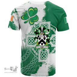 Irish Lee or O Lee Coat of Arms Irish Family Crest T Shirt Irish Celtic Cross T Shirt