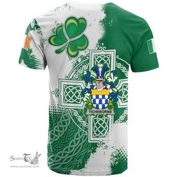 Irish Ticheborne Coat of Arms Irish Family Crest T Shirt Irish Celtic Cross T Shirt