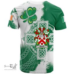 Irish White or Whyte Coat of Arms Irish Family Crest T Shirt Irish Celtic Cross T Shirt