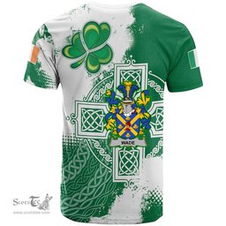 Irish Wade Coat of Arms Irish Family Crest T Shirt Irish Celtic Cross T Shirt